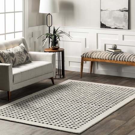 Nuloom Adahlia Checkered Wool Area Rug 2ft 6in x 8ft SPWN02A-2608